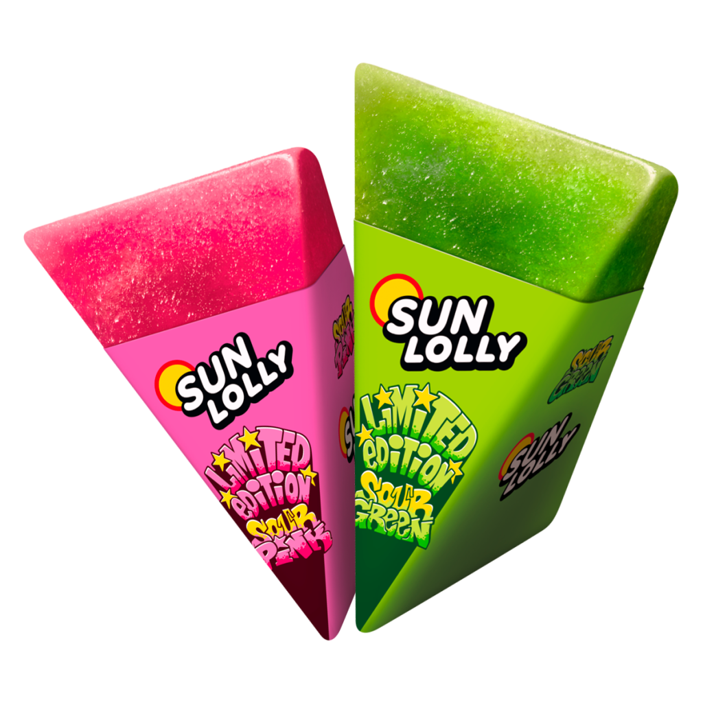 Sun Lolly Limited Edition Sour Green and Sour Pink ice pops