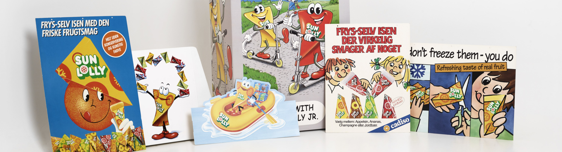 gammel SUN LOLLY reklame materiale